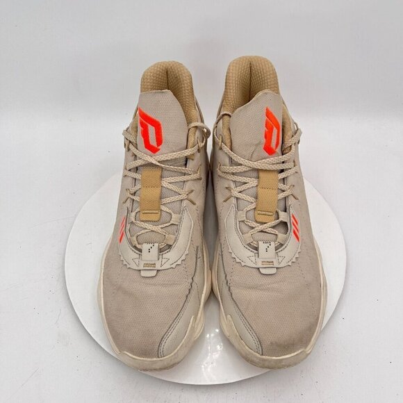 Adidas Dame 7 Bliss Men Size 11 FZ1046 Taupe Bright Orange Basketball Shoes - Picture 10 of 16